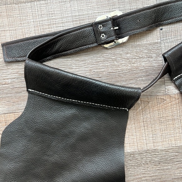 Vintage Dark Brown Real Leather Chaps - Picture 3 of 12